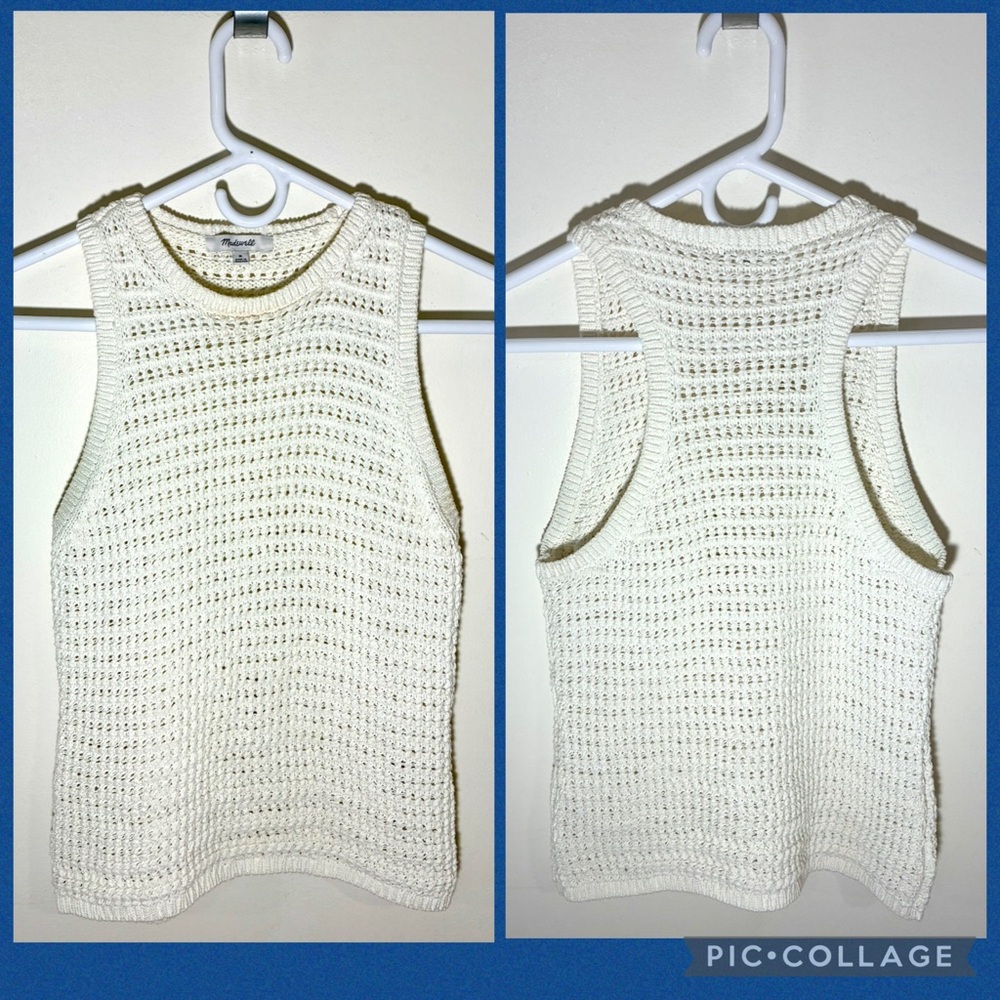 Madewell Crochet-Knit Crewneck Sweater Tank